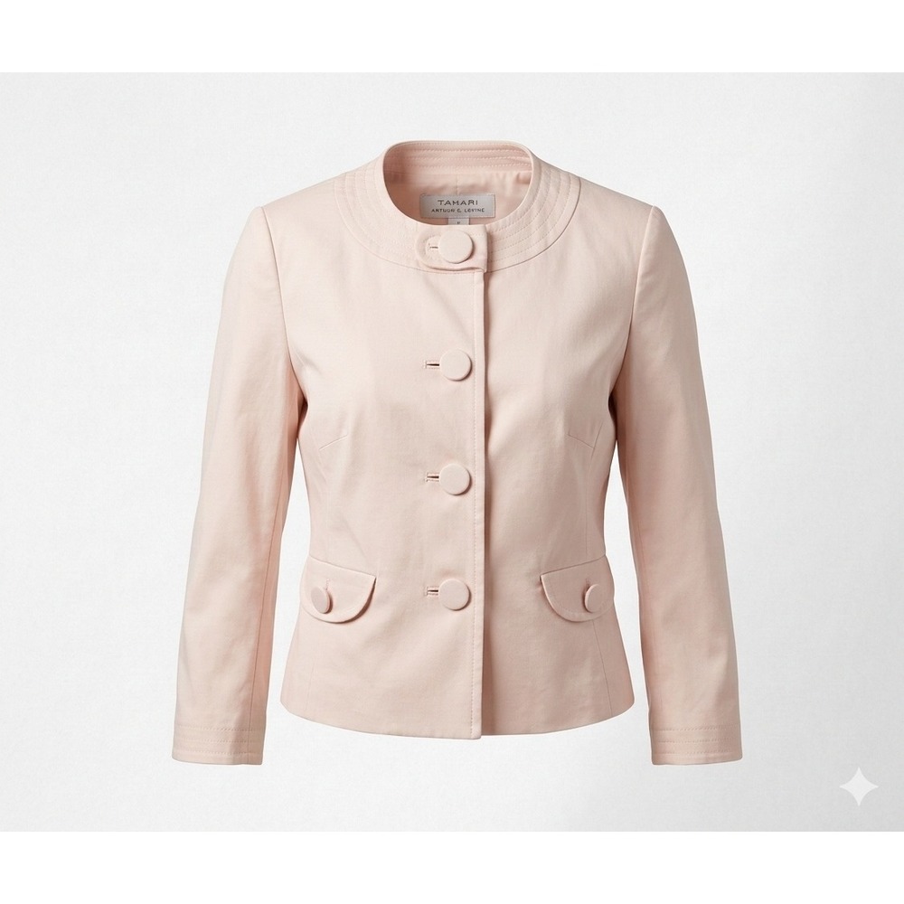 Tahari Women's Light Pink four Button Short Jacket / Blazer. Size 8‎